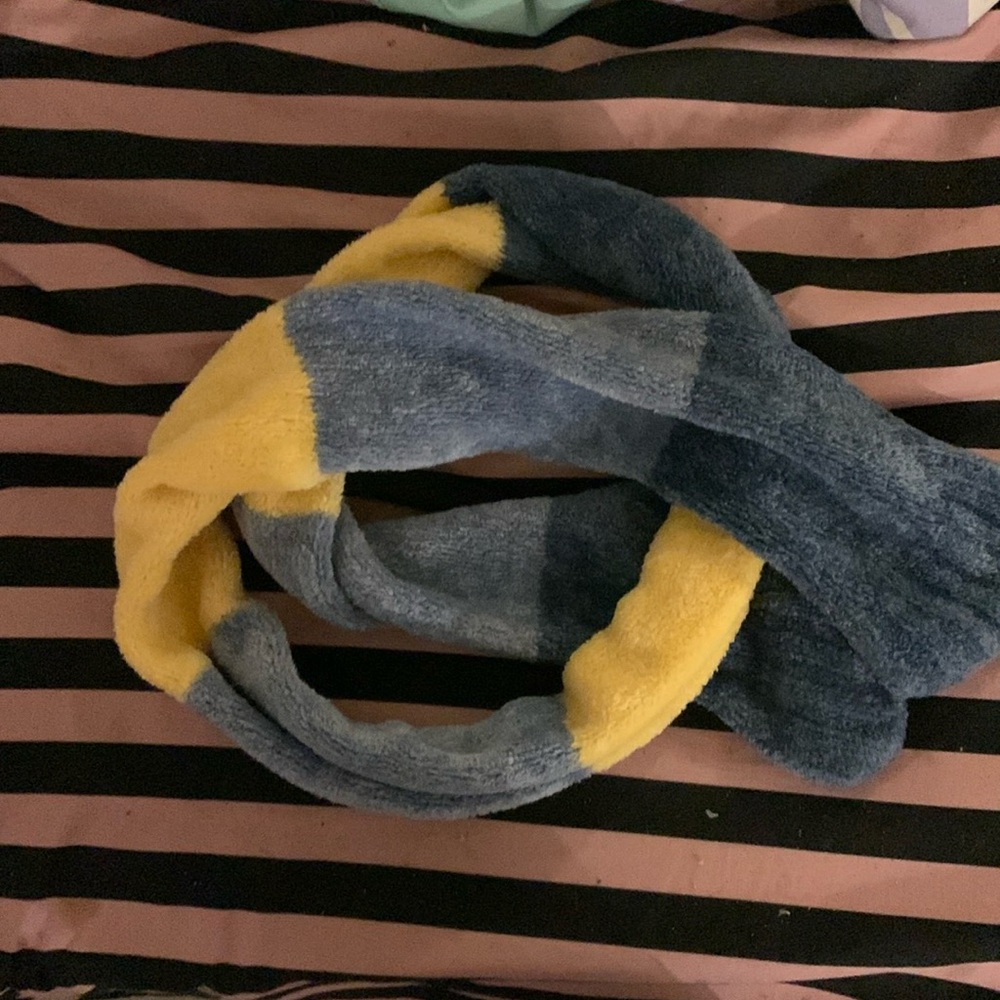 Blue and yellow scarf